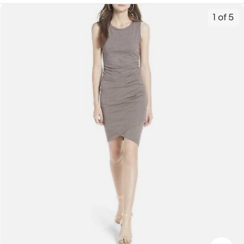 Leith Heather Grey Ruched BodyCon Sleeveless Dress Size XS - Picture 2 of 7